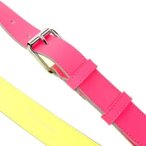 Comme Des Garçons Wallet Super Fluo leather belt fluorescent pink Buckle And Logo View