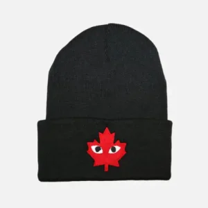 CANADA des GARCONS Beanie Black Front Side View