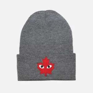 CANADA des GARCONS Beanie Grey Front Side View