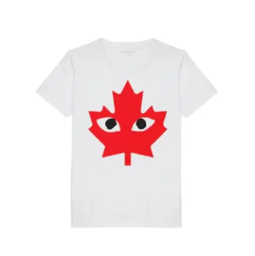 CDG Big Canadian Maple Leaf Emblem T-Shirt Front Side View