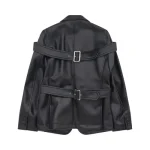 CDG Black Double Buckle Blazer Back Side View