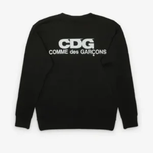 CDG Logo Crew Neck Sweatshirt Black Back View