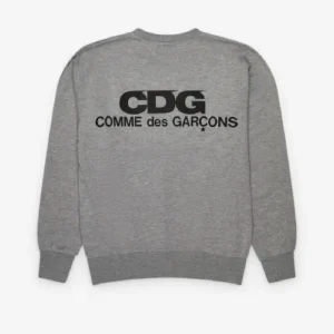 CDG Logo Crew Neck Sweatshirt Grey Back Side