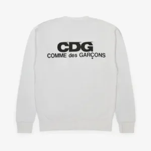 CDG Logo Crew Neck Sweatshirt White Front Side