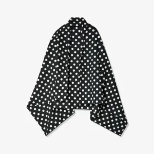 CDG Polka Dot Airline Print Stole Black Front Side