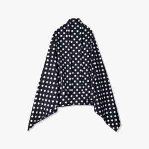 CDG Polka Dot Airline Print Stole Navy Front Side