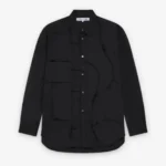 CDG Shirt Men's Geometric Cut-out Shirt Black Front