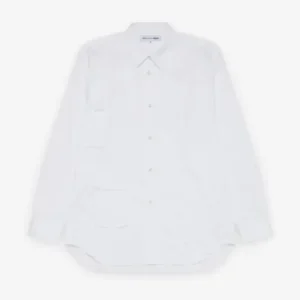 CDG Shirt Men's Geometric Cut-out Shirt White Front