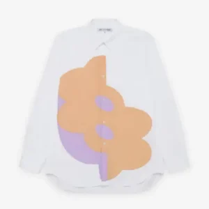 CDG Shirt Men's Geometric Pattern Shirt Front View