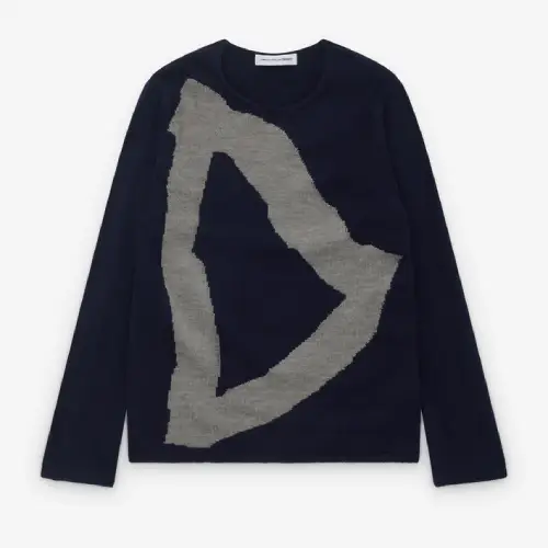 CDG Shirt Men’s Intarsia Pattern Knit Navy CDG Shirt Men’s Intarsia Pattern Knit Navy Front