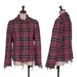COMME des GARCONS Cut-off Check Round Collar Jacket Full View