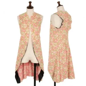 COMME des GARCONS Floral Embroidery Lace Sleeveless Long jacket Full View