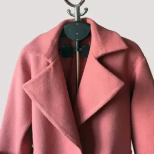 Comme Des Garcons Japan Pink Wool Long Jacket AD2014 Front