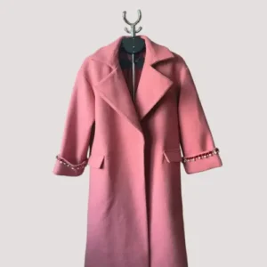 Comme Des Garcons Japan Pink Wool Long Jacket AD2014 Front