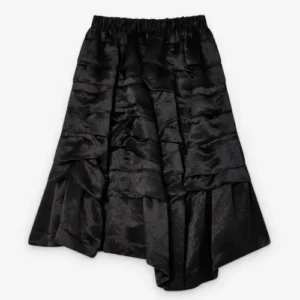 Comme des Garçons Acetate Ruffled Skirt Black Front