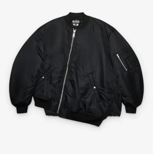 Comme des Garçons Asymmetric Bomber Jacket Black Comme des Garçons Asymmetric Bomber Jacket Black Front Side