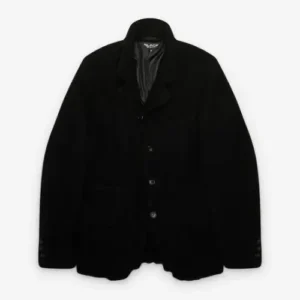 Comme des Garçons Asymmetric Button Jacket Black Front Side