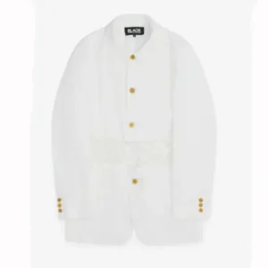 Comme des Garçons Frill Panel Jacket White Front Side