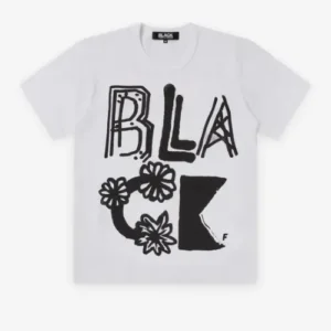 Comme des Garçons Logo T-Shirt White Front Side View