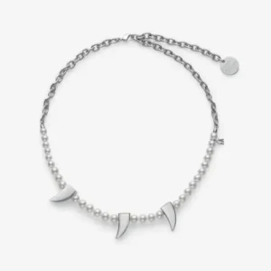 Comme des Garçons Mikimoto Fang Necklace Silver Full
