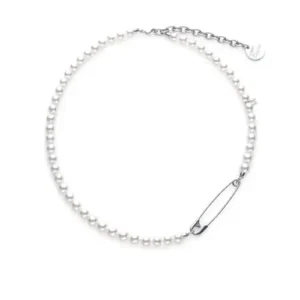 Comme des Garçons Mikimoto One Safety Pin Necklace Front