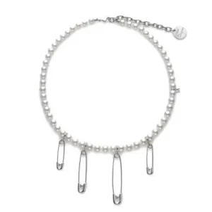 Comme des Garçons Mikimoto Safety Pin Necklace Full