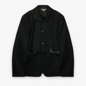 Comme des Garçons Peter Pan Collar Jacket Black Front Side