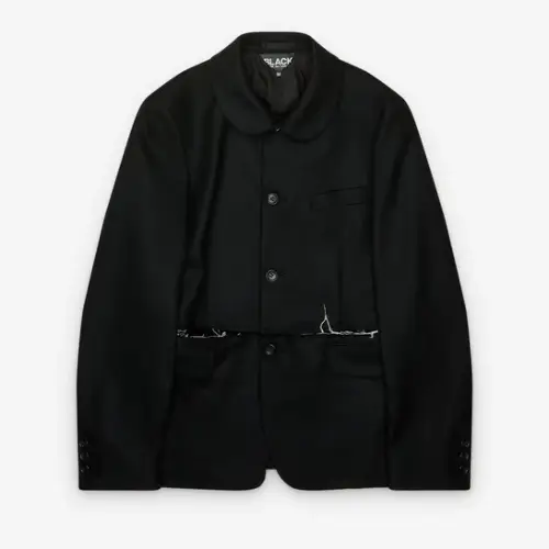 Comme des Garçons Peter Pan Collar Jacket Black Comme des Garçons Peter Pan Collar Jacket Black Front Side