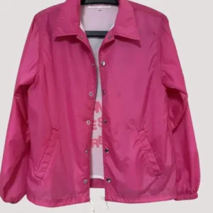 Comme des Garcons Pink Nylon Jacket Women Front Side