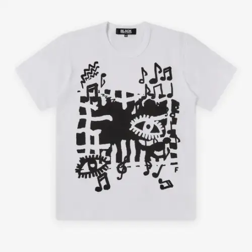 Comme des Garçons Print T-Shirt White Comme des Garçons Print T-Shirt White Front Side