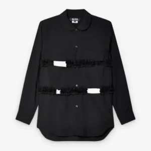 Comme des Garçons Ruffle Shirt Black Front Side