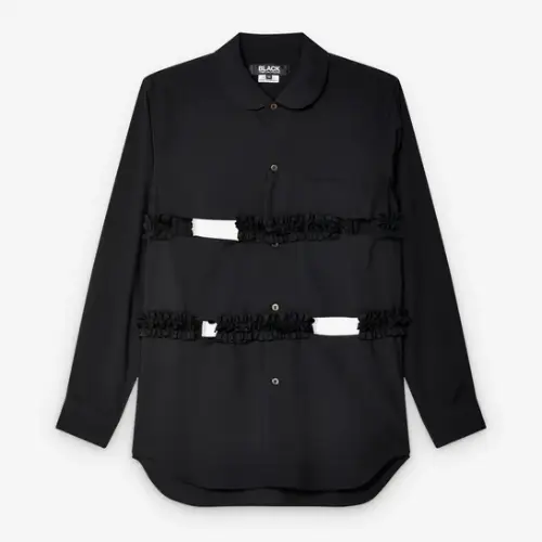 Comme des Garçons Ruffle Shirt Black Comme des Garçons Ruffle Shirt Black Front Side
