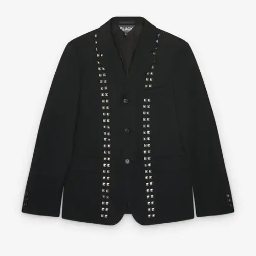 Comme des Garçons Studded Blazer Black Comme des Garçons Studded Blazer Black Front Side View
