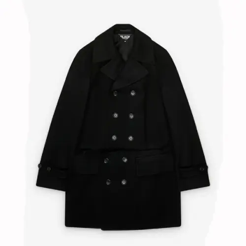 Comme des Garçons Wool Double Breasted Split Coat Black Comme des Garçons Wool Double Breasted Split Coat Black