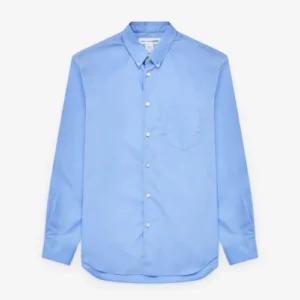 CDG Shirt Forever Men's Slim Fit Button-Down Cotton Shirt Blue Front